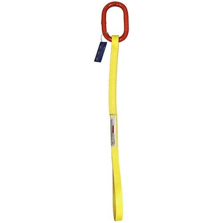 Sngl Leg Nylon Slng, 1 In Web Width, 2ft L, Oblong Link To Eye, 3,000lb